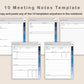 Digital Meeting Notes - Portrait - Classic Blue