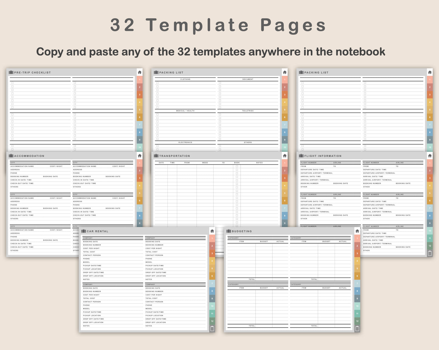 Digital Travel Planner - Landscape - Soft Boho