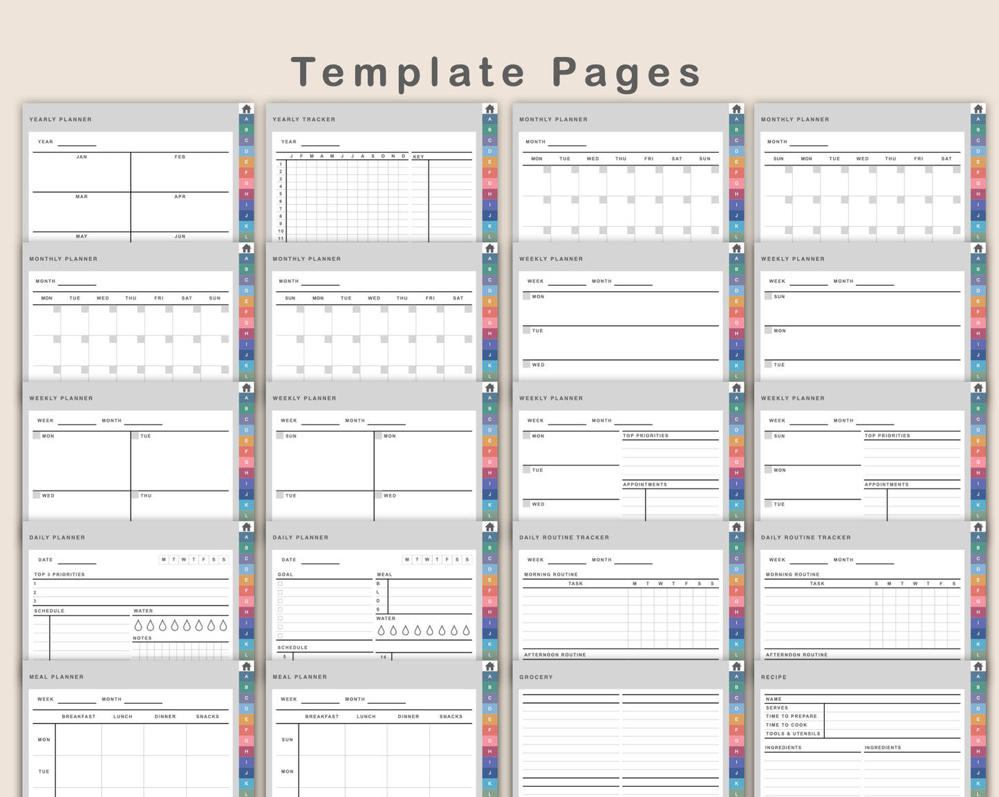 DIY Digital Planner - Portrait - Spring