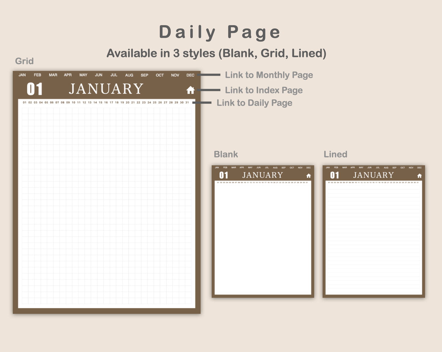 365 Day Journal - Muted