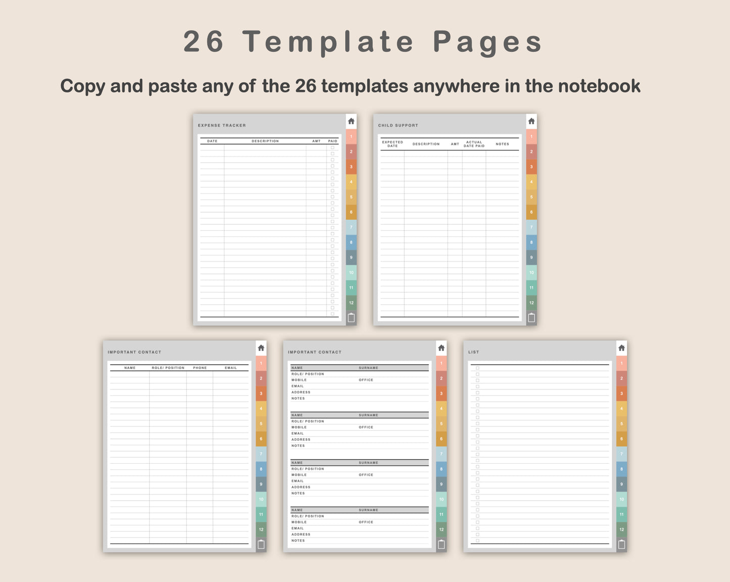 Digital Child Custody Planner - Boho