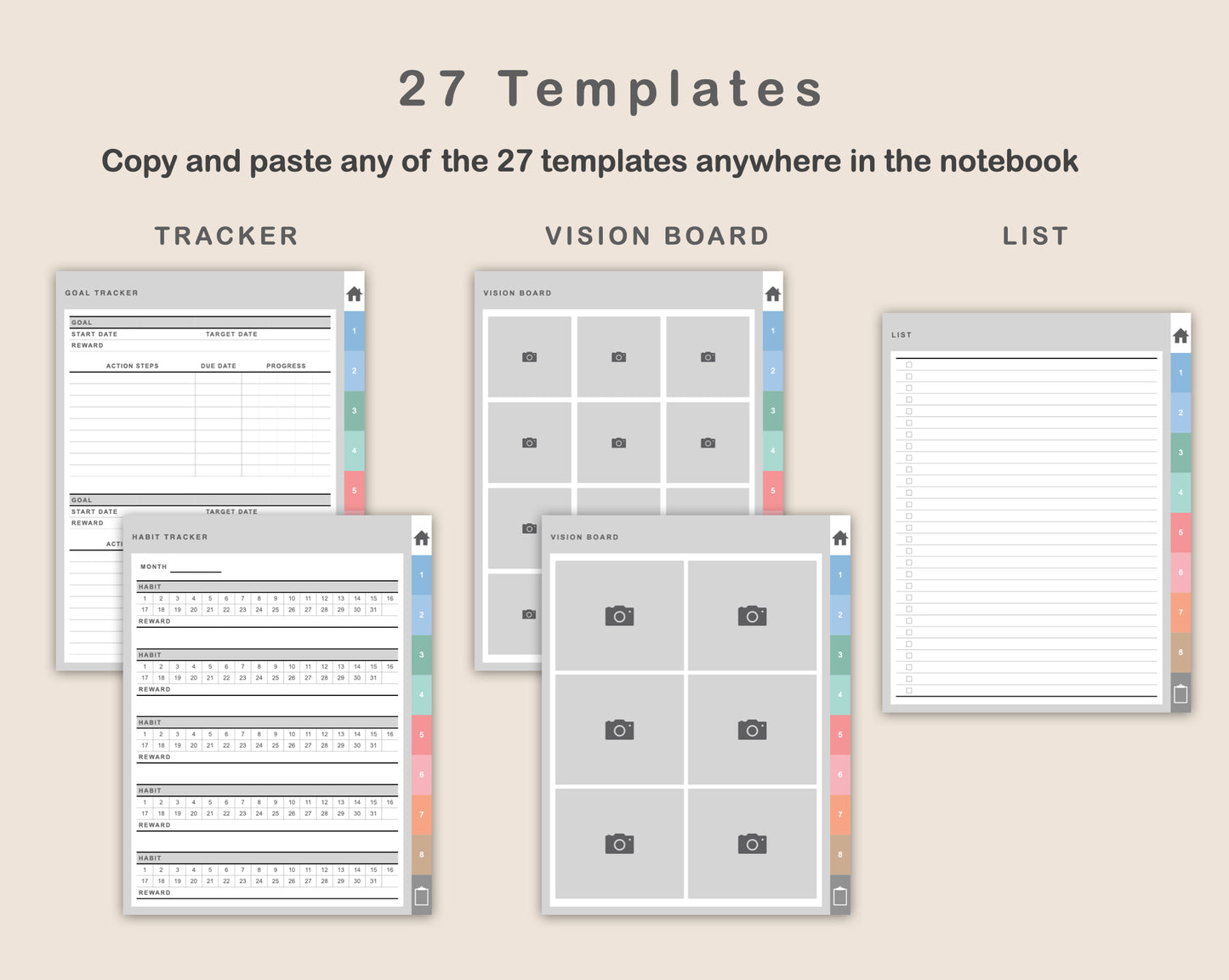 Digital Goal Planner - Pastel