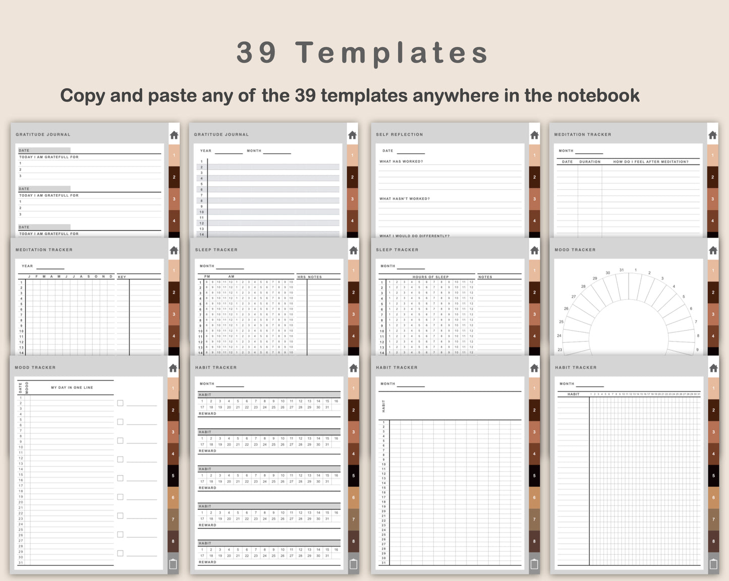 Digital Self Care Planner - Brown