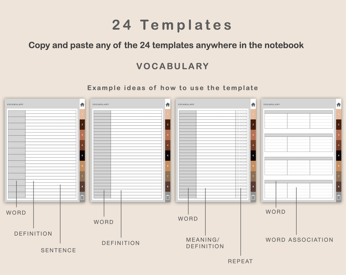 Digital Vocabulary Notebook - Brown Coffee
