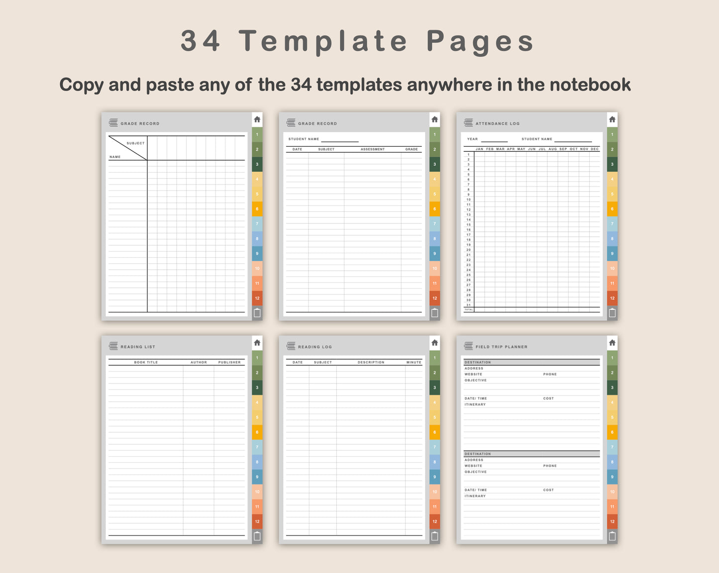 Digital Homeschool Planner - Bright