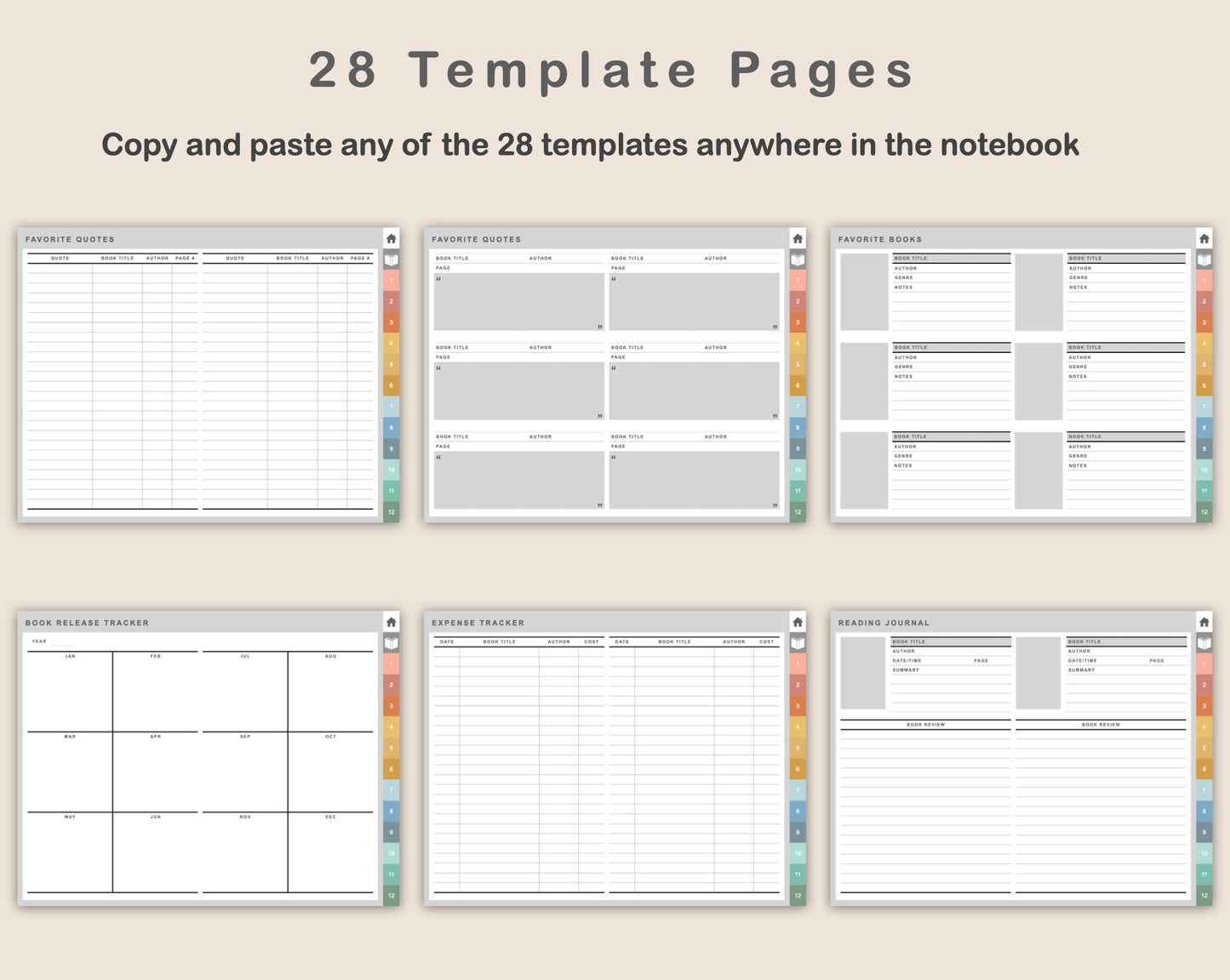 Digital Reading Planner - Landscape - Boho