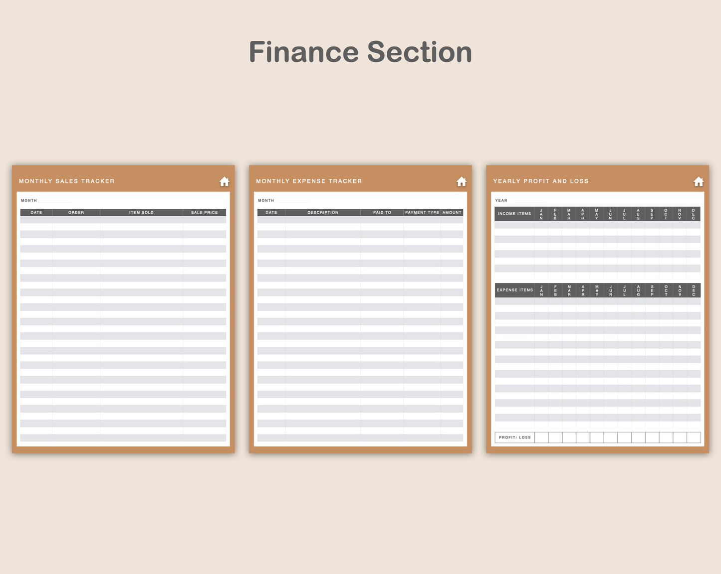 Digital Small Business Planner - Coffee Brown