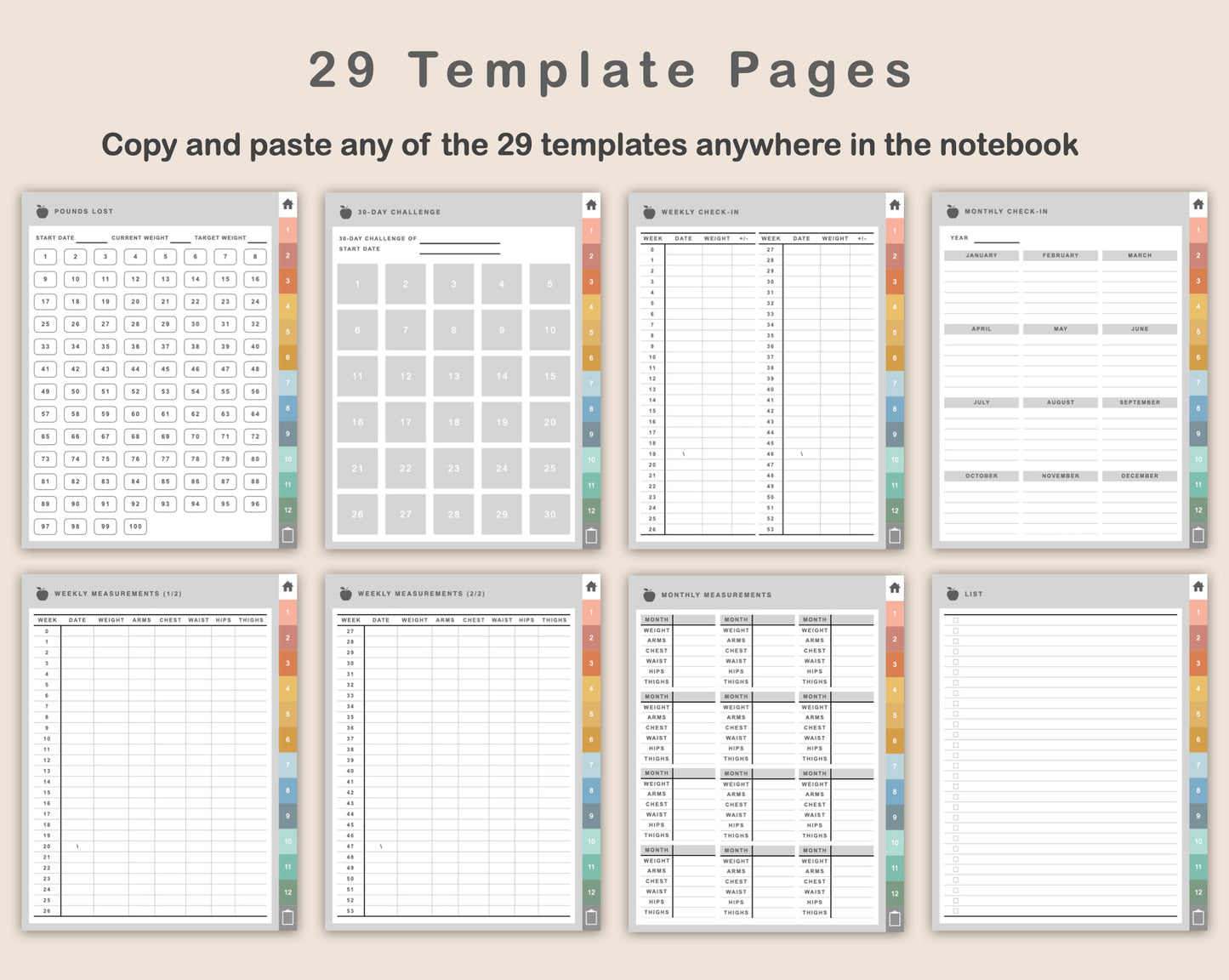 Digital Weight Loss Journal - Boho