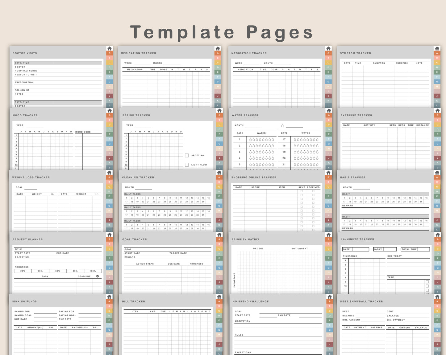 DIY Digital Planner - Portrait - Boho