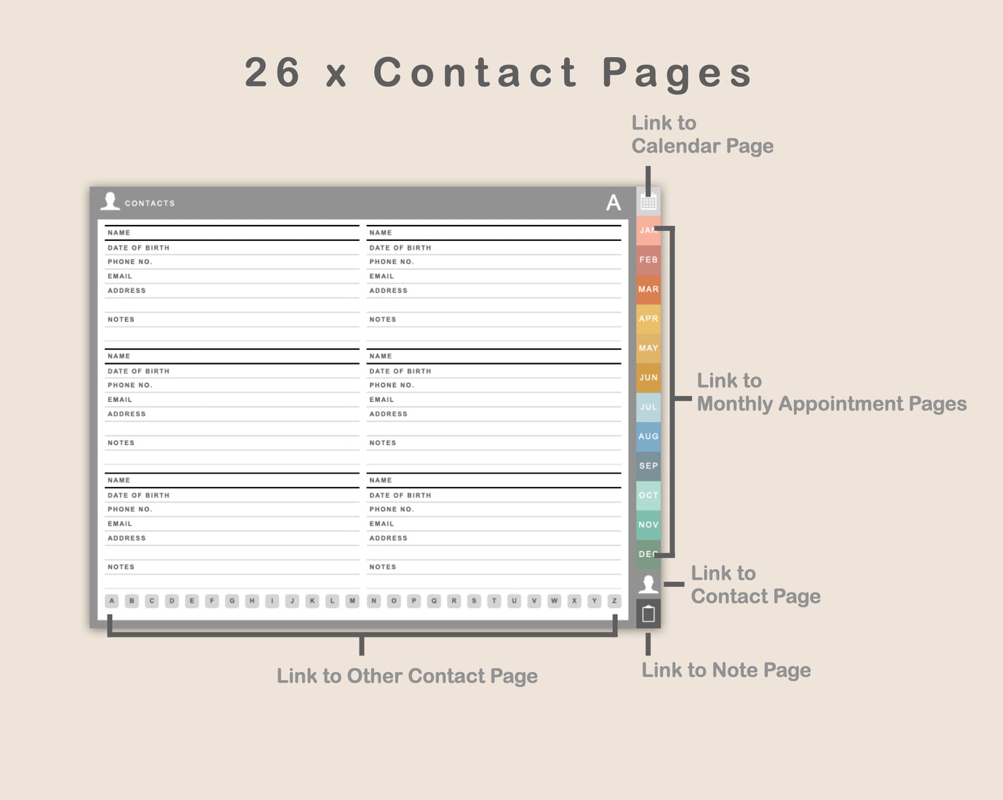 Digital Appointment Planner - Boho