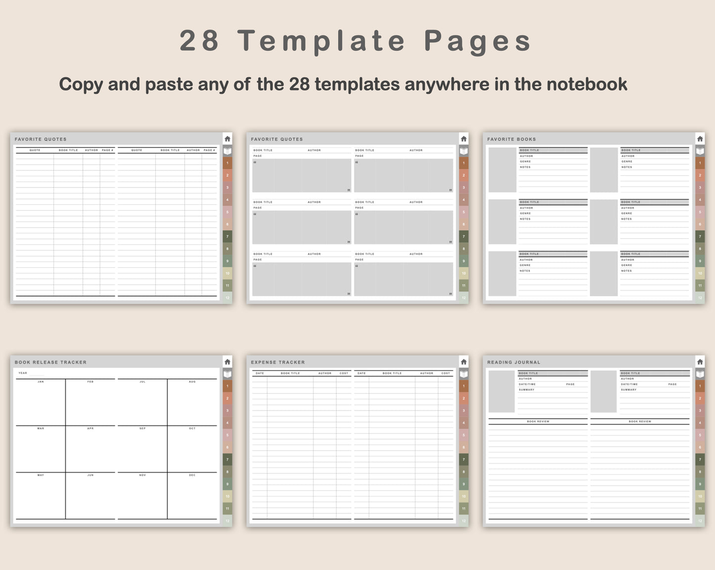 Digital Reading Planner - Landscape - Neutral