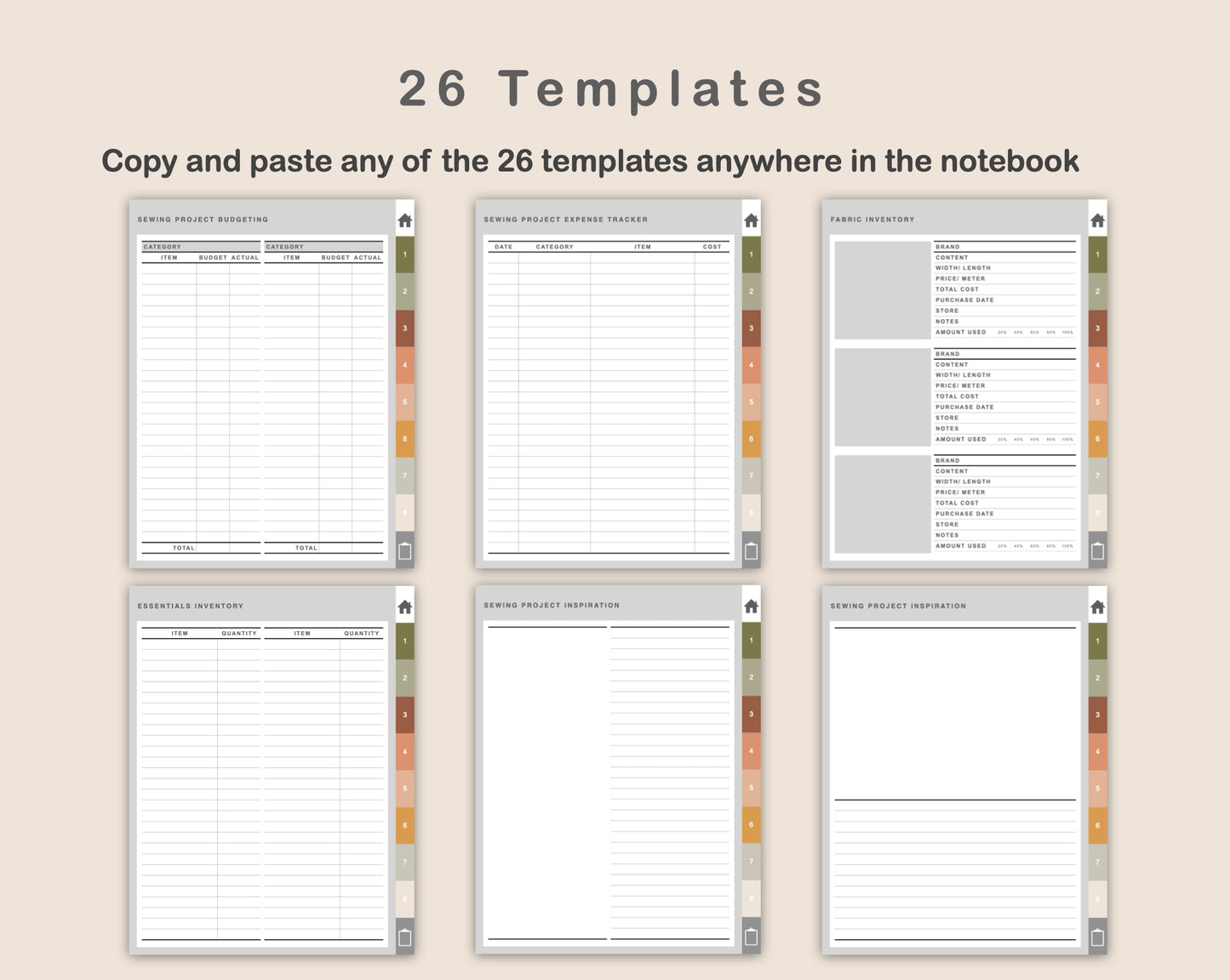 Digital Sewing Planner - Boho