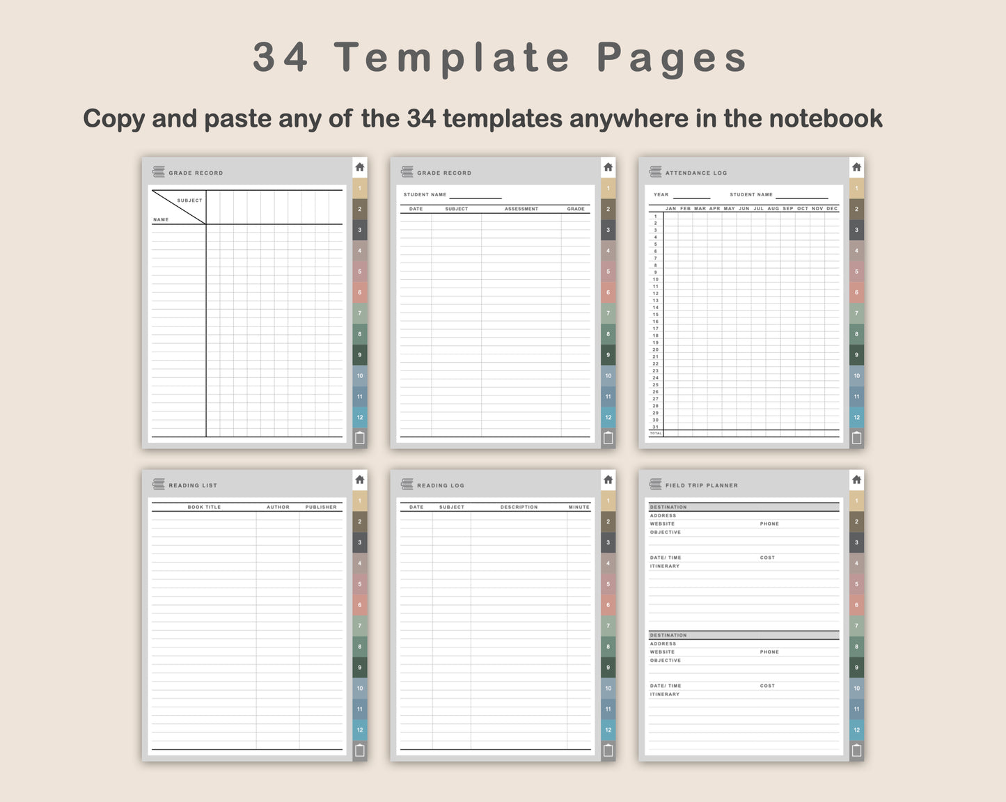 Digital Homeschool Planner - Muted
