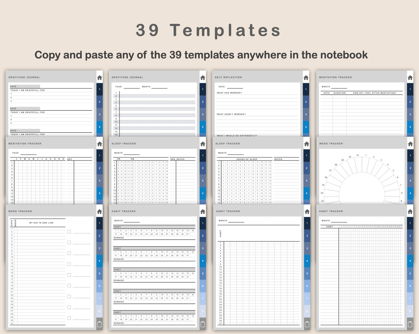 Digital Self Care Planner - Blue