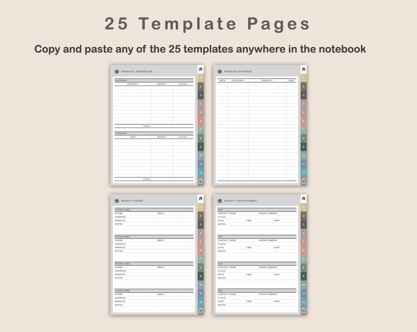 Digital Beauty Planner - Muted