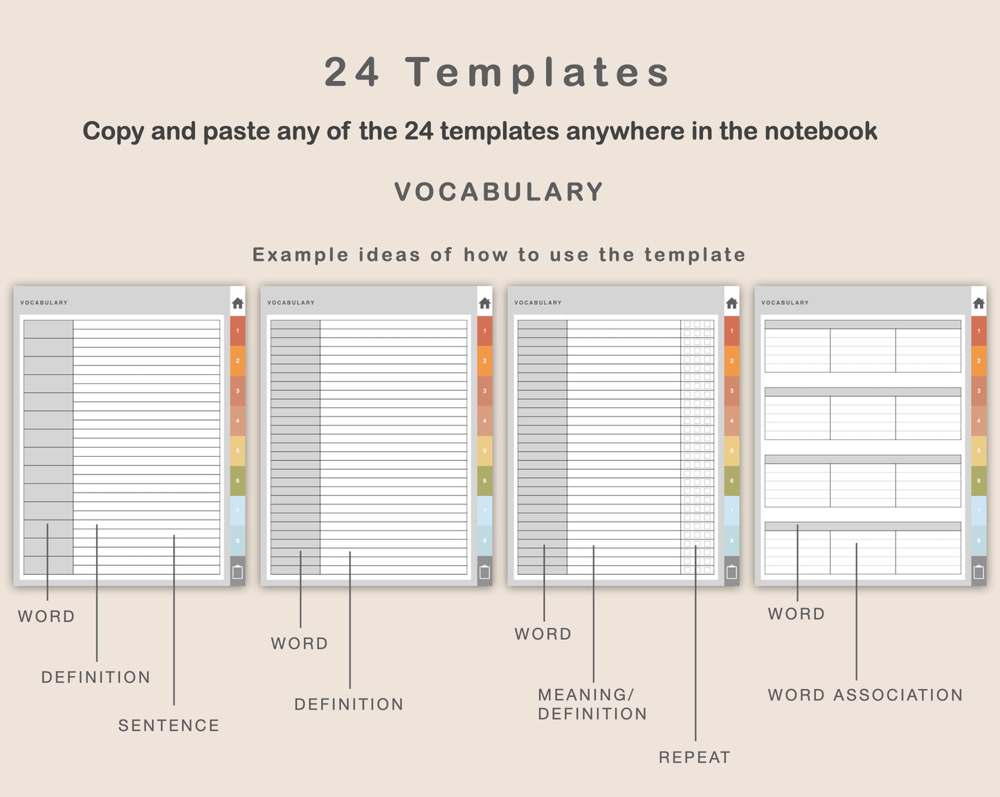 Digital Vocabulary Notebook - Autumn