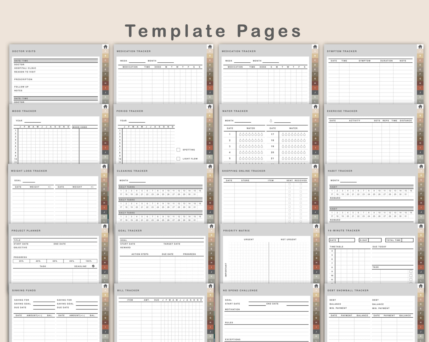 DIY Digital Planner - Portrait - Muted